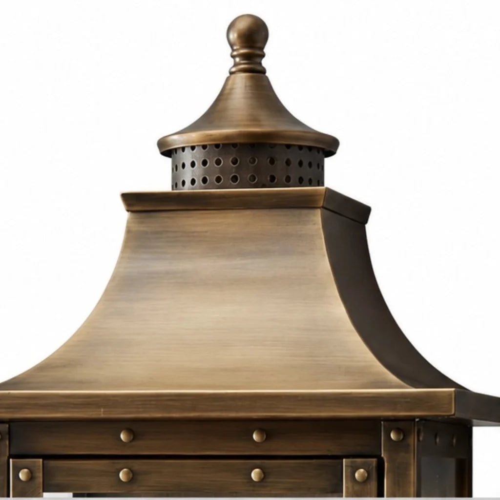 Farol de pared exterior Ocandia – detalle del tejado