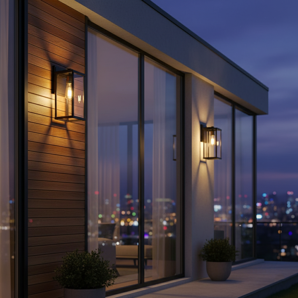 Farol de pared exterior Ofira en una fachada moderna – imagen 12