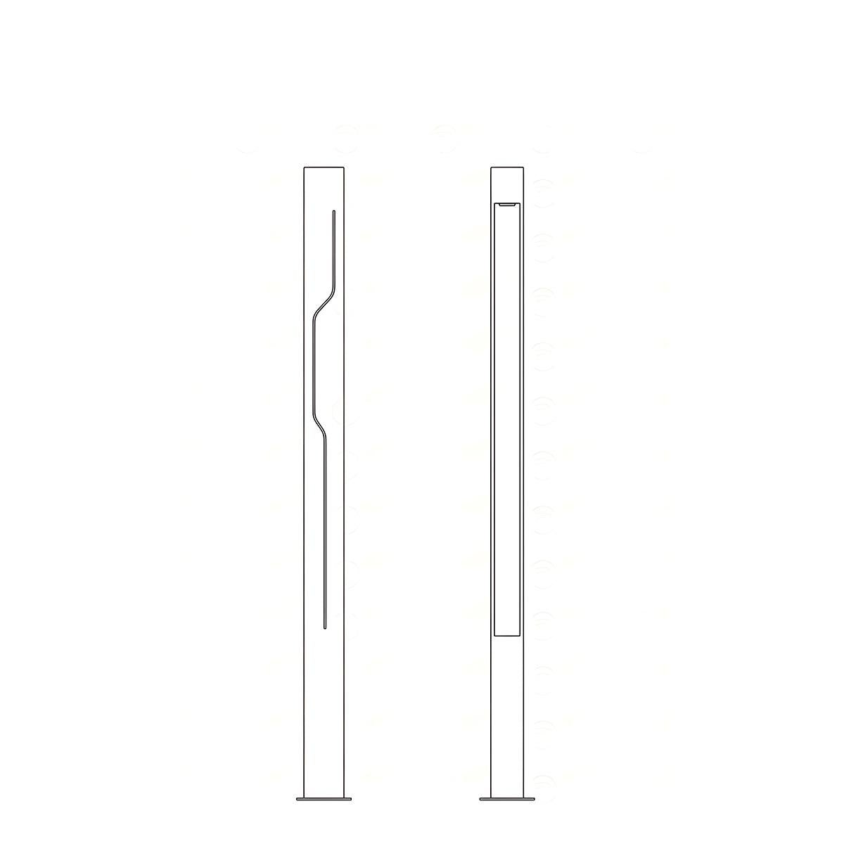 Columna LED de jardín Olmena – dibujo de líneas de la columna