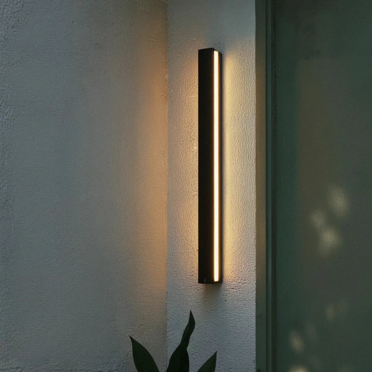 Aplique de pared exterior lineal Ostrina – luz lateral sobre la pared
