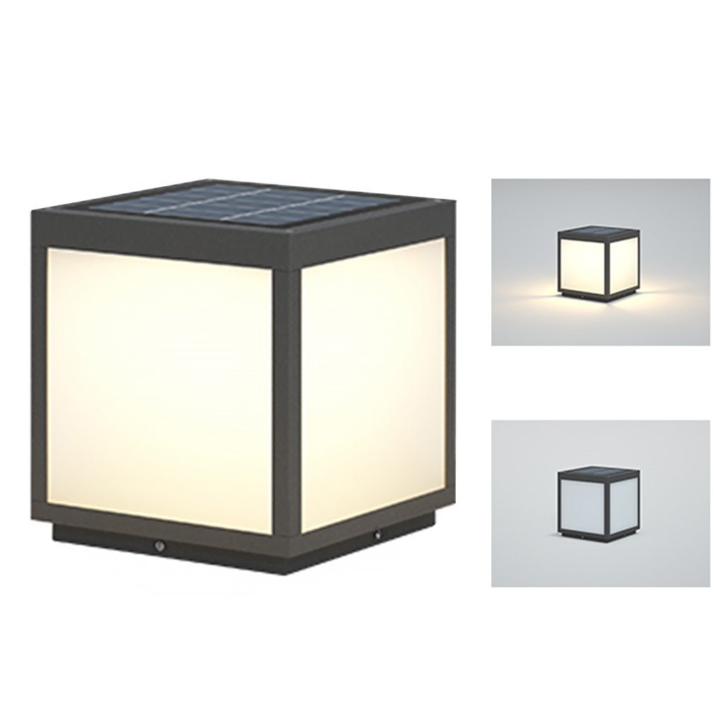 Farol de pilar exterior Kobira cubo LED en un jardín – imagen 17