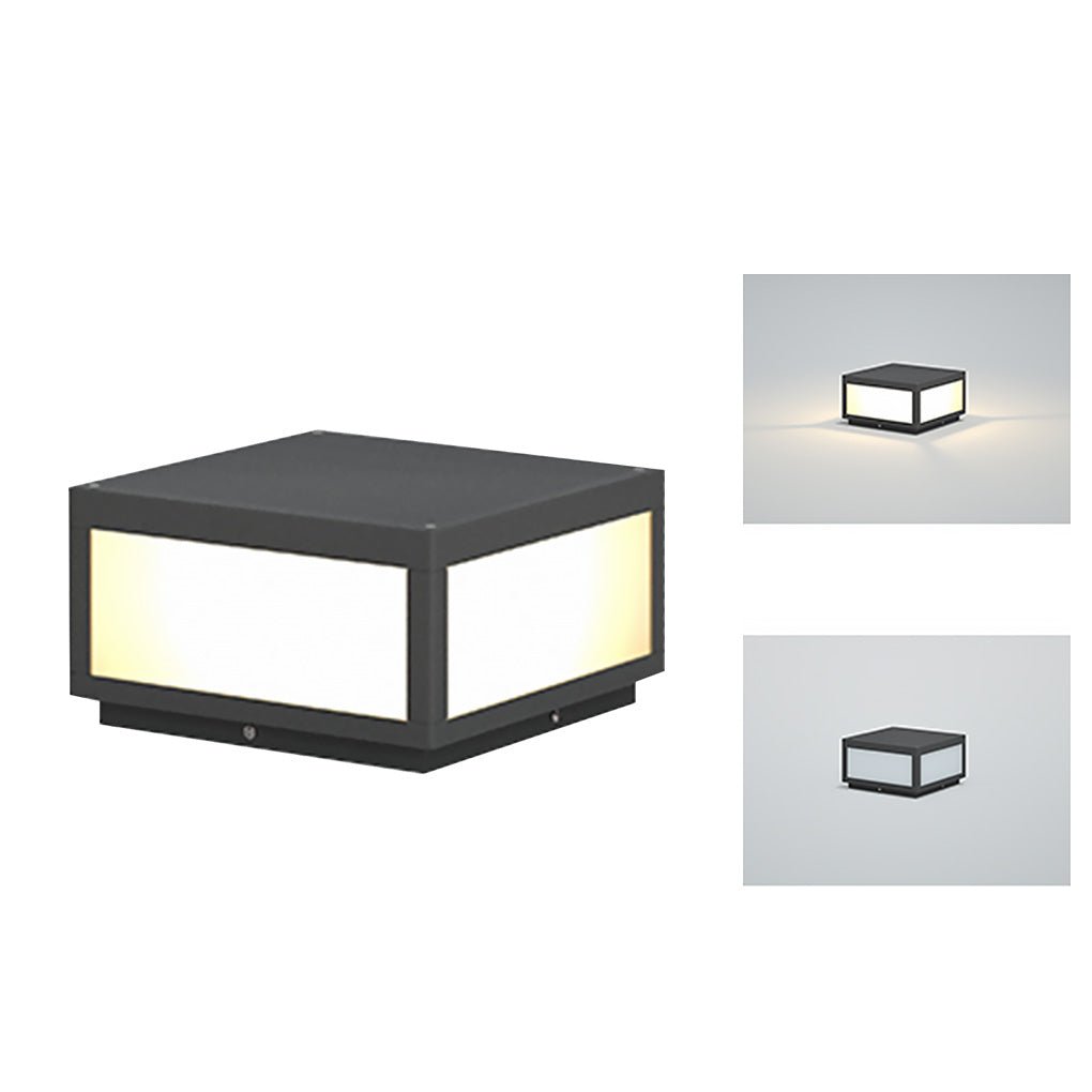 Farol de pilar exterior Kobira cubo LED en un jardín – imagen 18