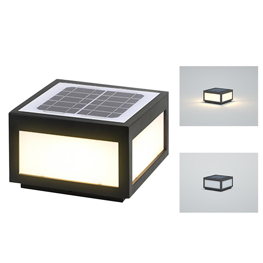 Farol de pilar exterior Kobira cubo LED en un jardín – imagen 19