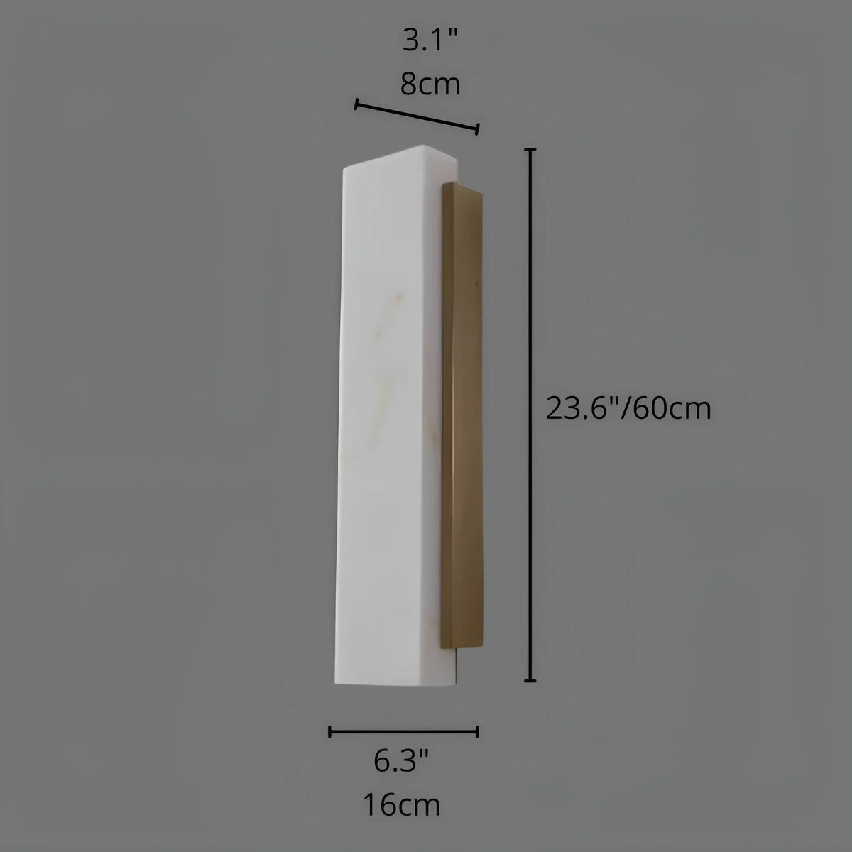 Aplique de pared exterior Odalba – medidas del modelo de 60 cm