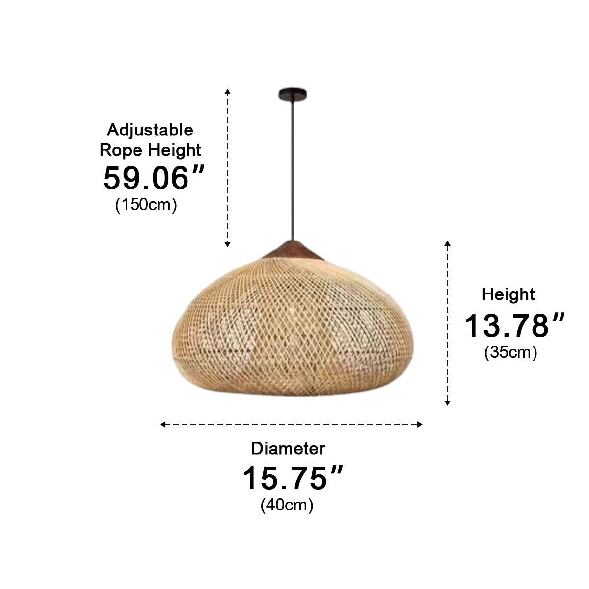 Lámpara colgante de ratán Urdela en un comedor boho – imagen 6