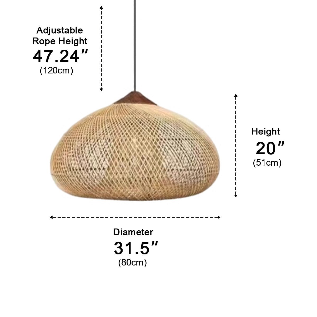 Lámpara colgante de ratán Urdela en un comedor boho – imagen 9