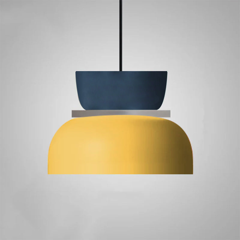 Lámpara colgante nórdica bicolor Bitona – amarillo y azul