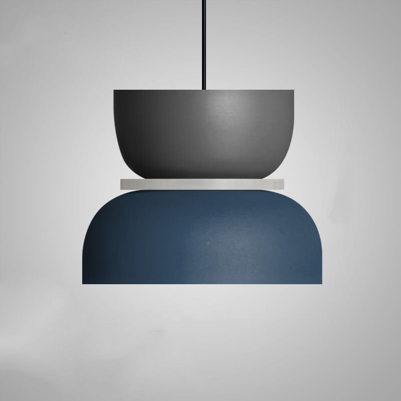 Lámpara colgante nórdica bicolor Bitona – gris y azul
