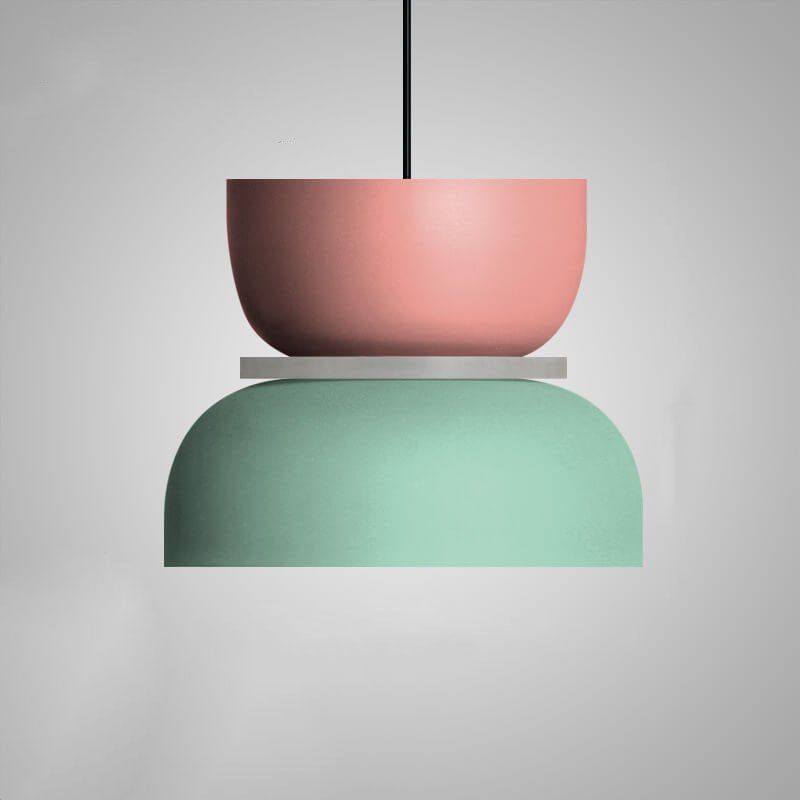 Lámpara colgante nórdica bicolor Bitona – rosa y verde