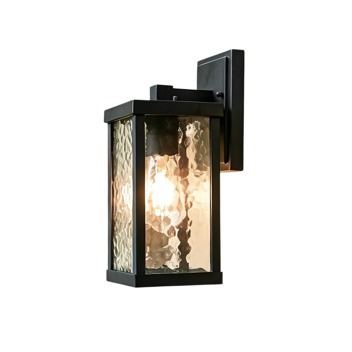 Aplique de pared exterior Xandela farol con cristal ondulado – vista principal