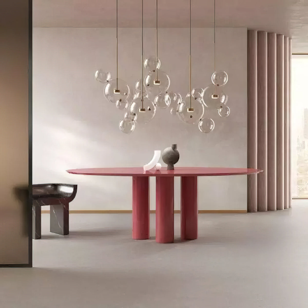Lámpara colgante de esferas de cristal Perlada en un salón luminoso – imagen 21
