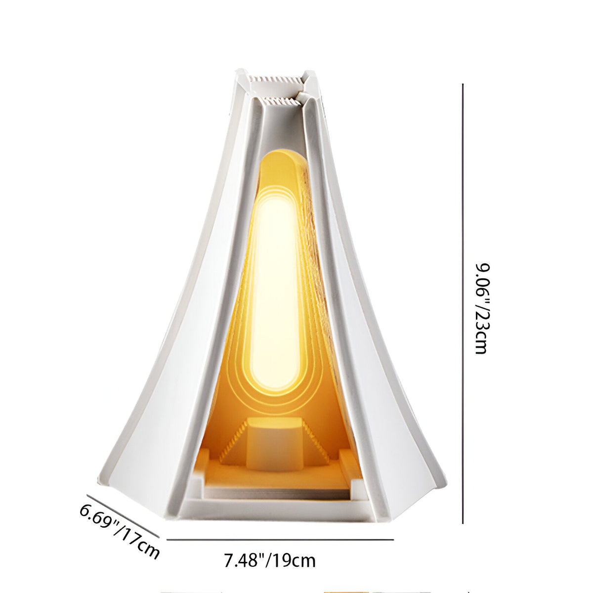 Lámpara de mesa LED de yeso Gesela – medidas en cm y pulgadas