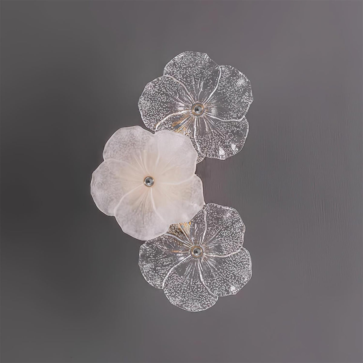 Aplique de pared con flores de cristal Pomelia – modelo de 33 cm apagado