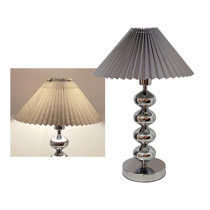 Lámpara de mesa plisada Quisela – pantalla plisada gris