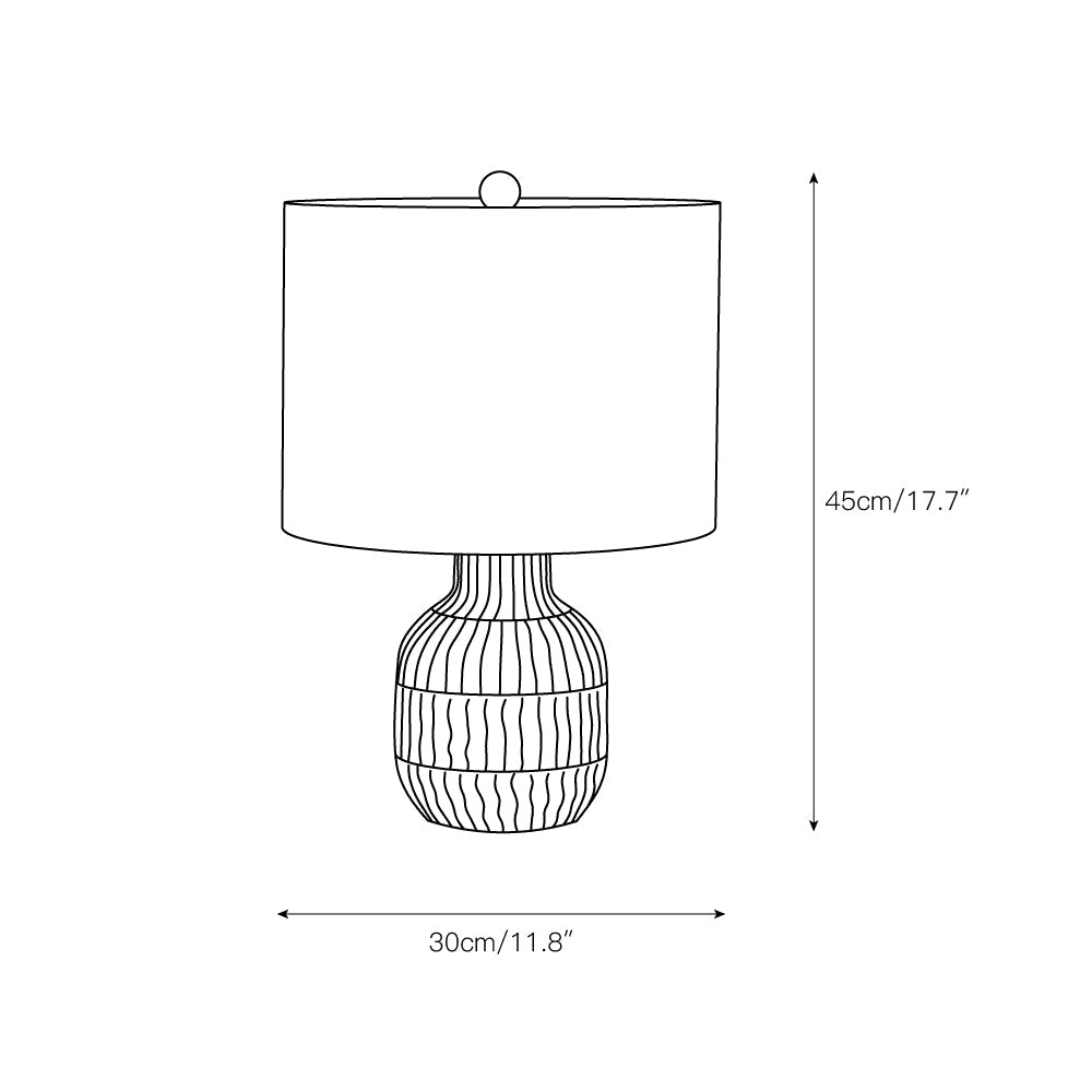Lámpara de mesa de madera Rayena – plano de medidas
