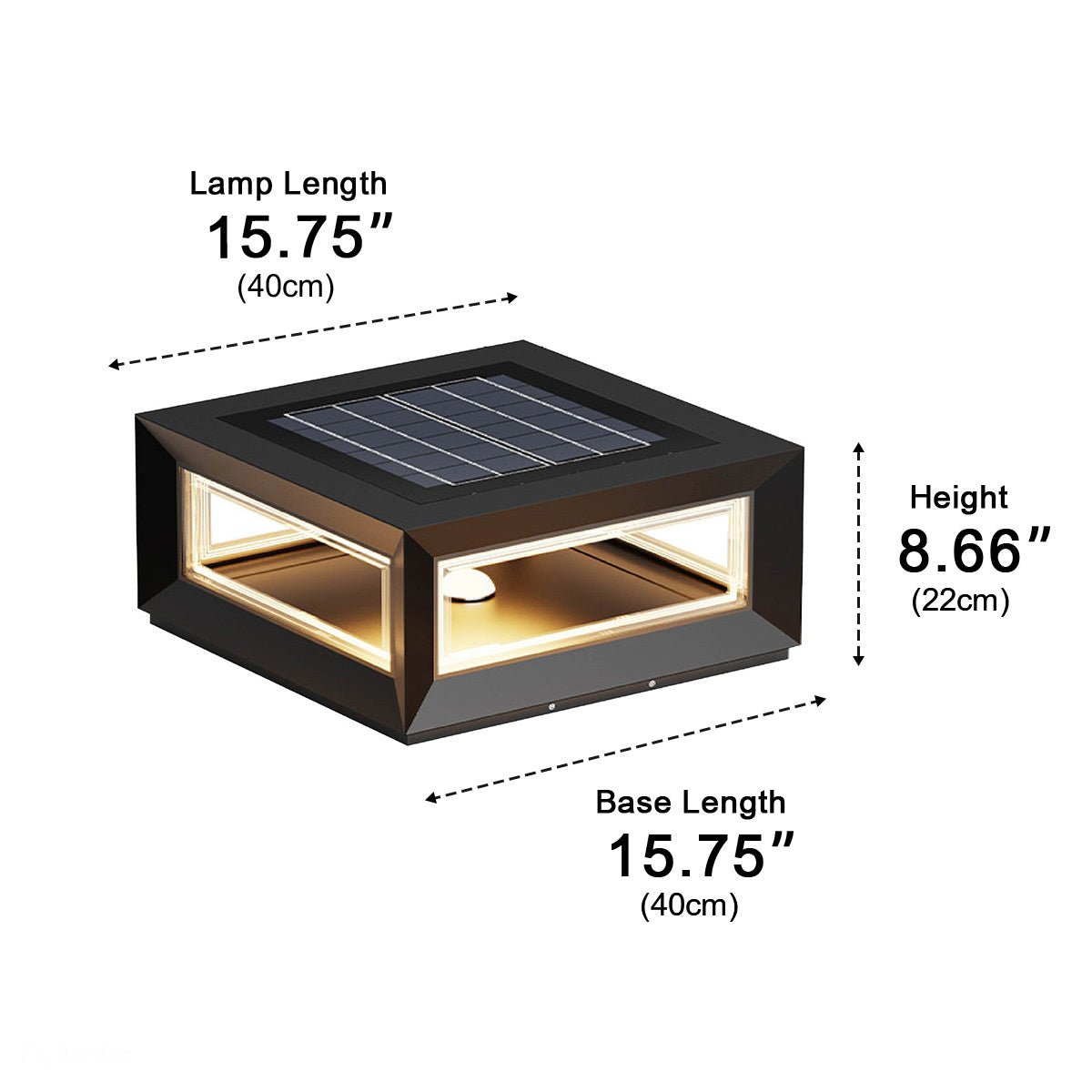 Lámpara de pilar exterior Ortesa – medidas del tamaño 40 cm