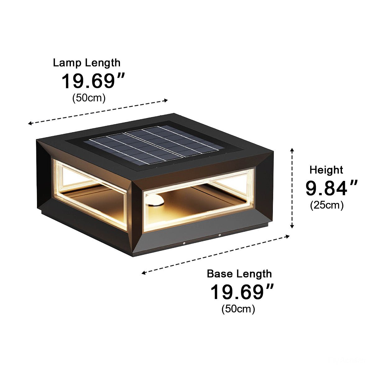 Lámpara de pilar exterior Ortesa – medidas del tamaño 50 cm