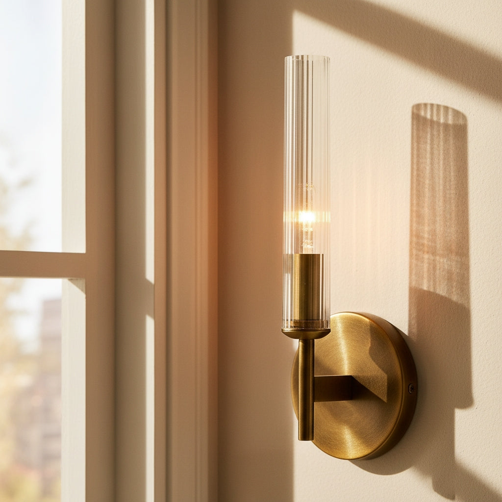 Aplique de pared de cristal estriado Junquela – vista principal