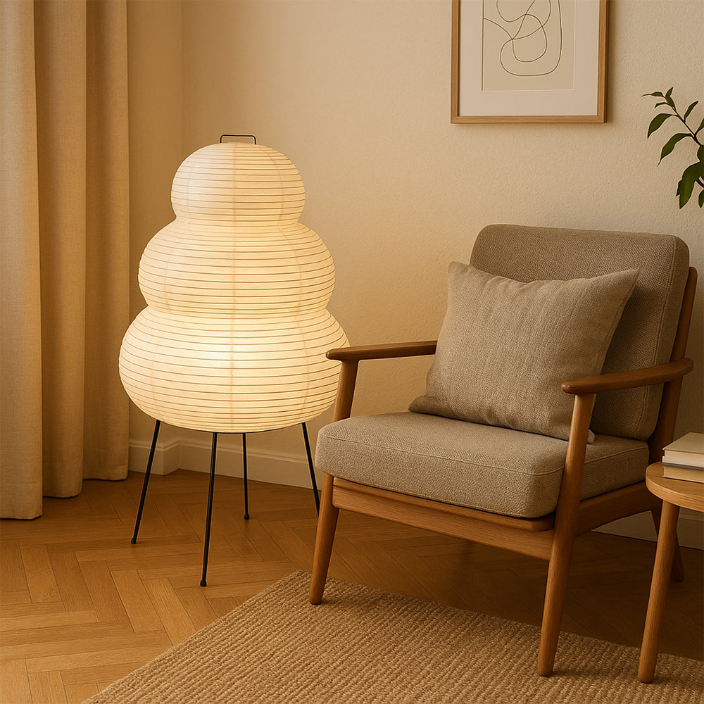Lámpara de papel de arroz Cumela en un salón de estilo japonés – imagen 5