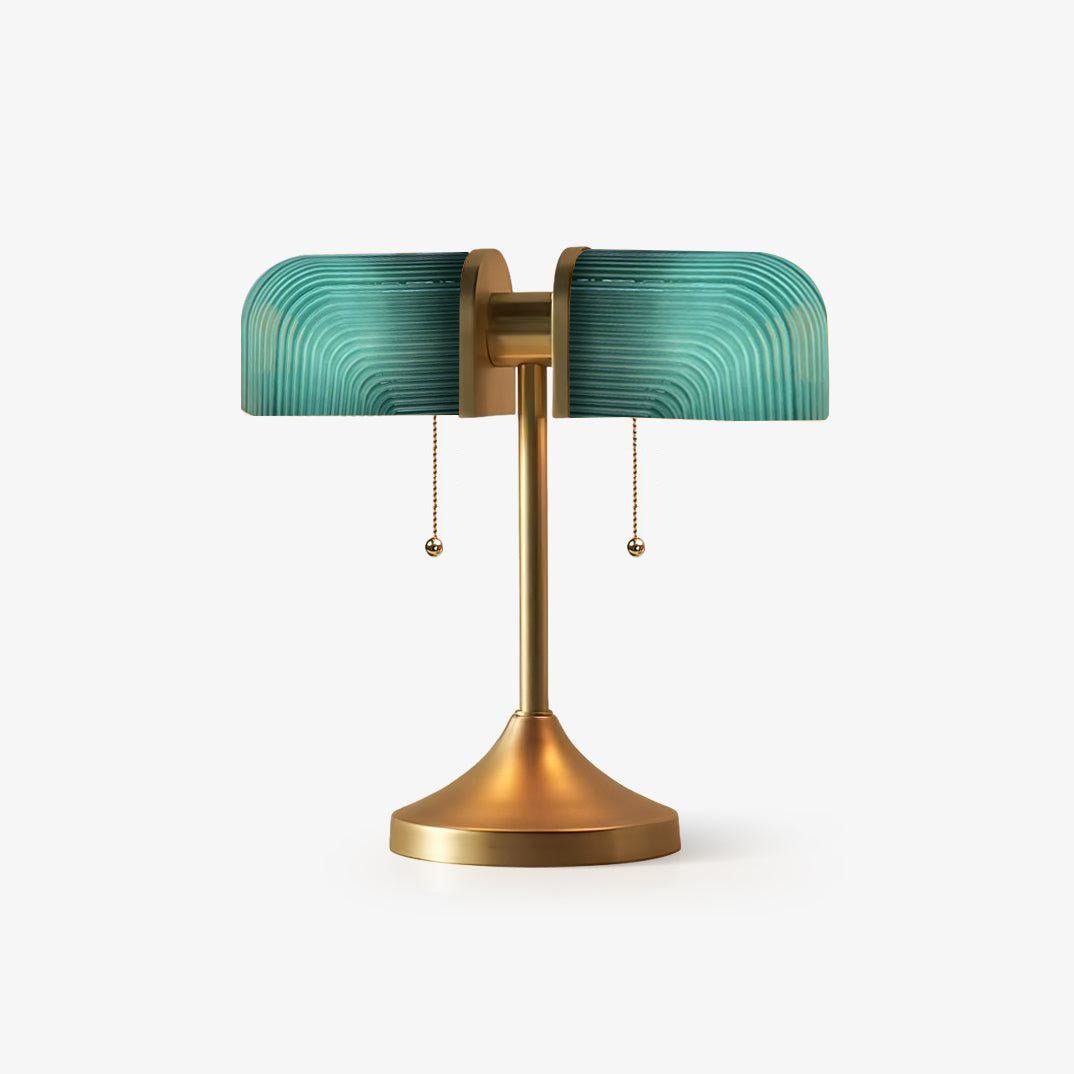 Lámpara de mesa retro Ristela – con pantallas verdes