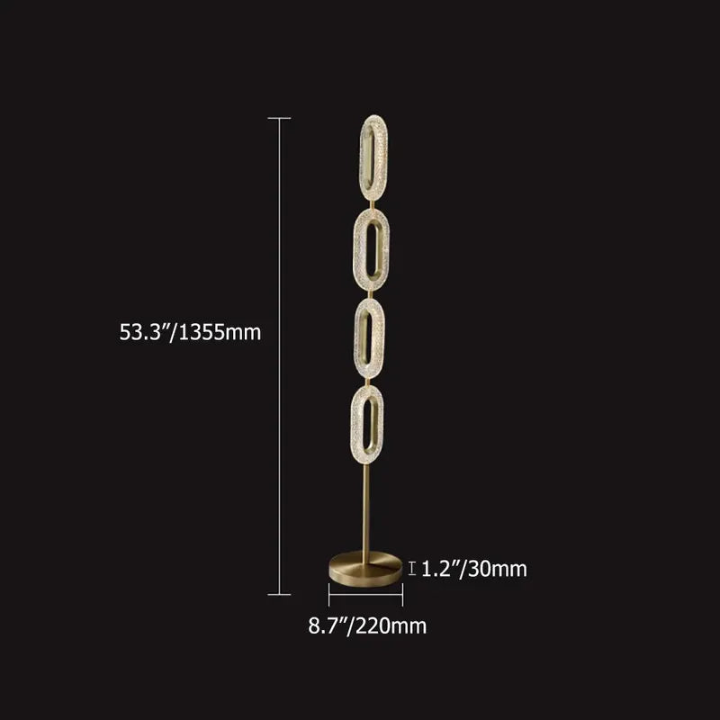 Lámpara de pie de eslabones ovalados Ristrela – medidas 22 x 135 cm