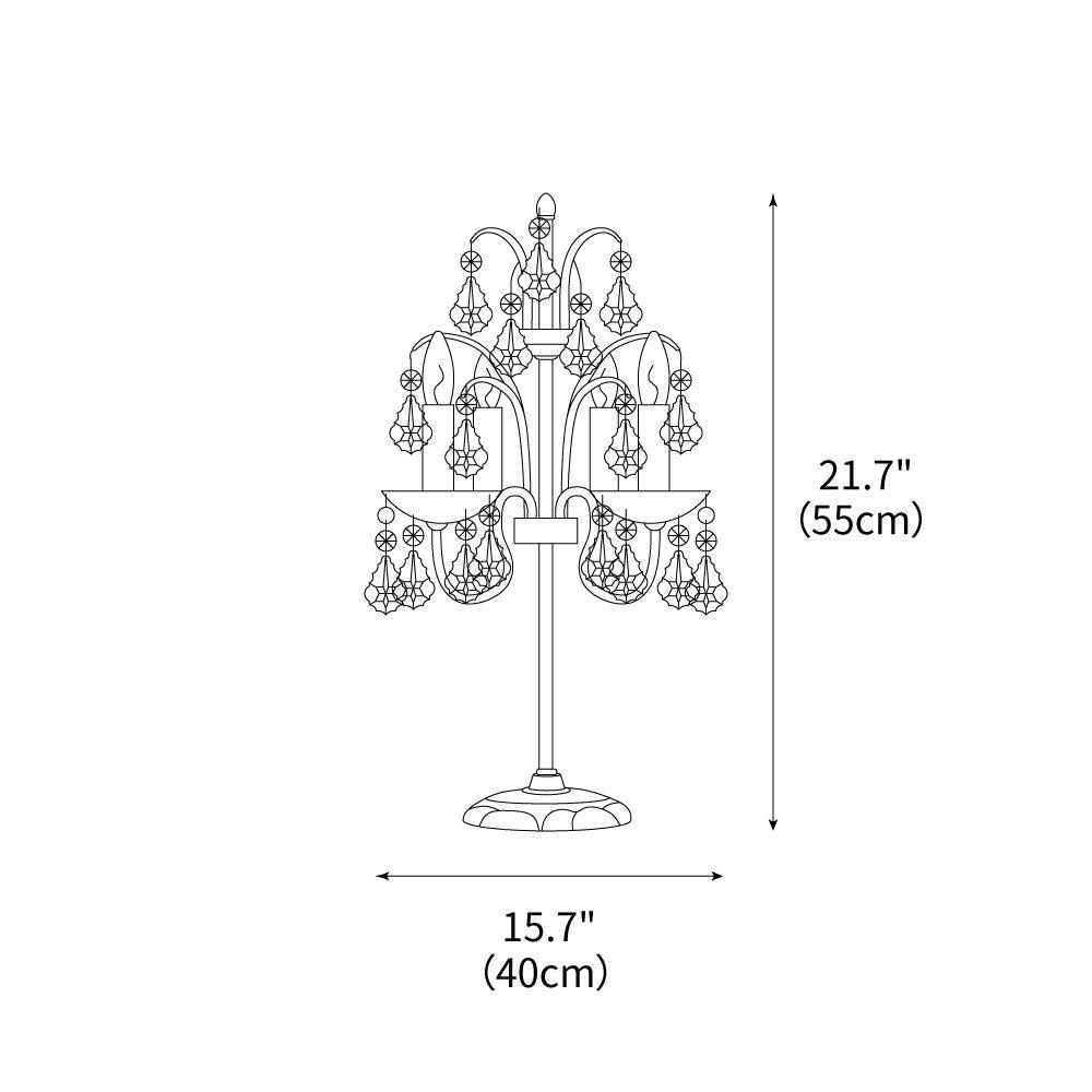 Lámpara de mesa de cristal Rocaya – plano de medidas
