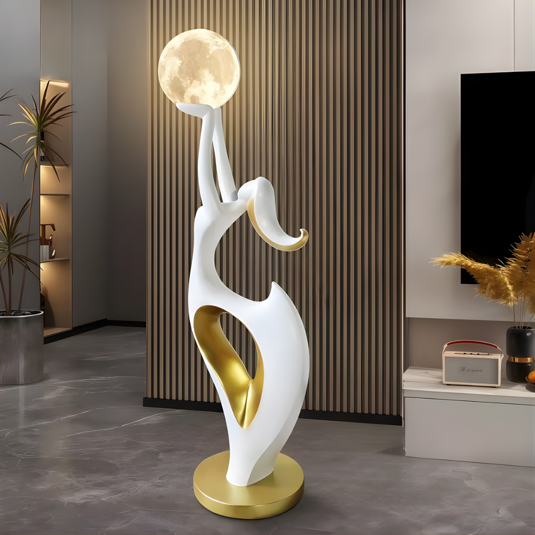 Lámpara de pie escultura Rolunia – vista principal