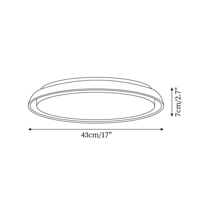 Plafón LED de techo Calerra con aro de travertino – medidas del tamaño de 43 cm