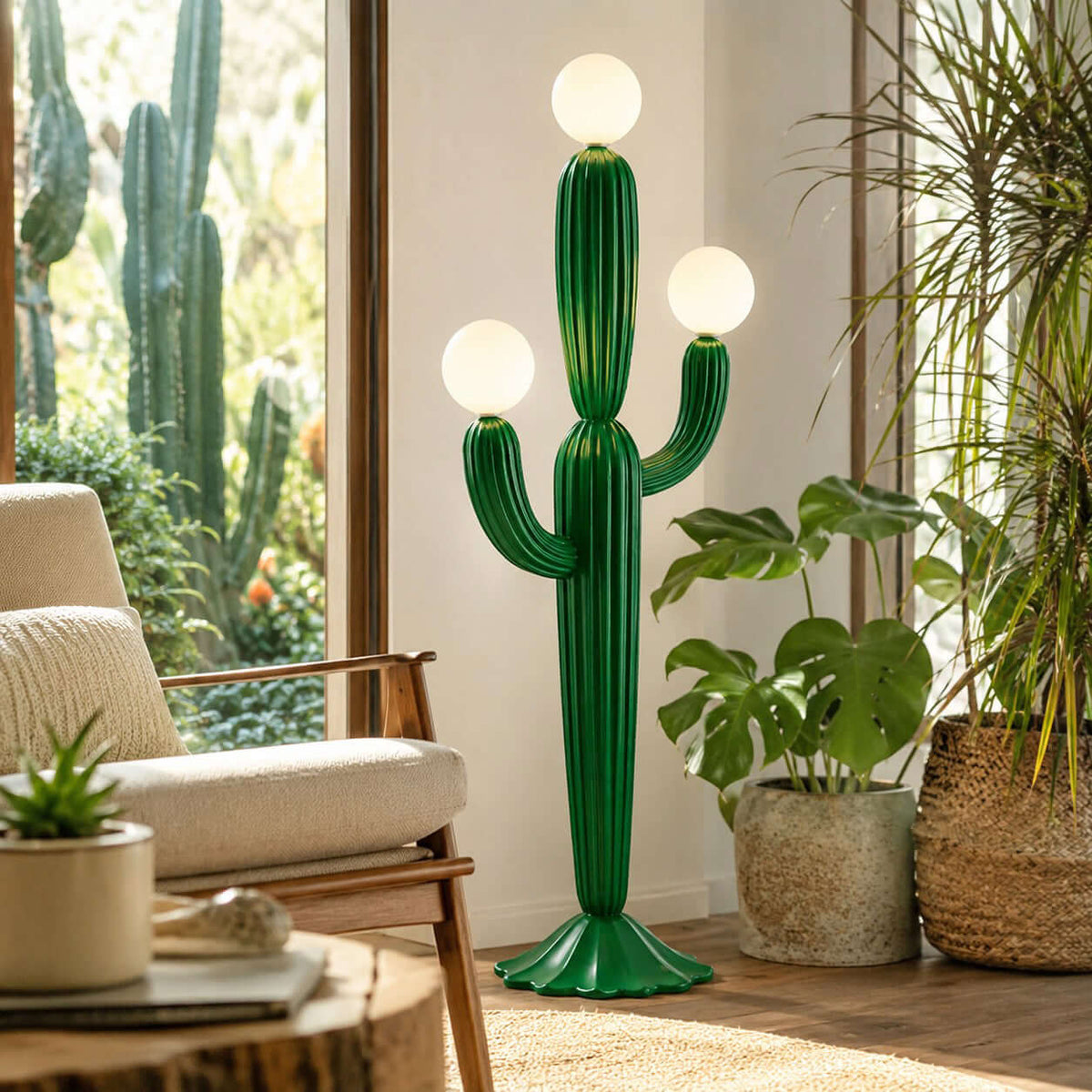 Lámpara de pie cactus Saguara en un salón luminoso – imagen 2