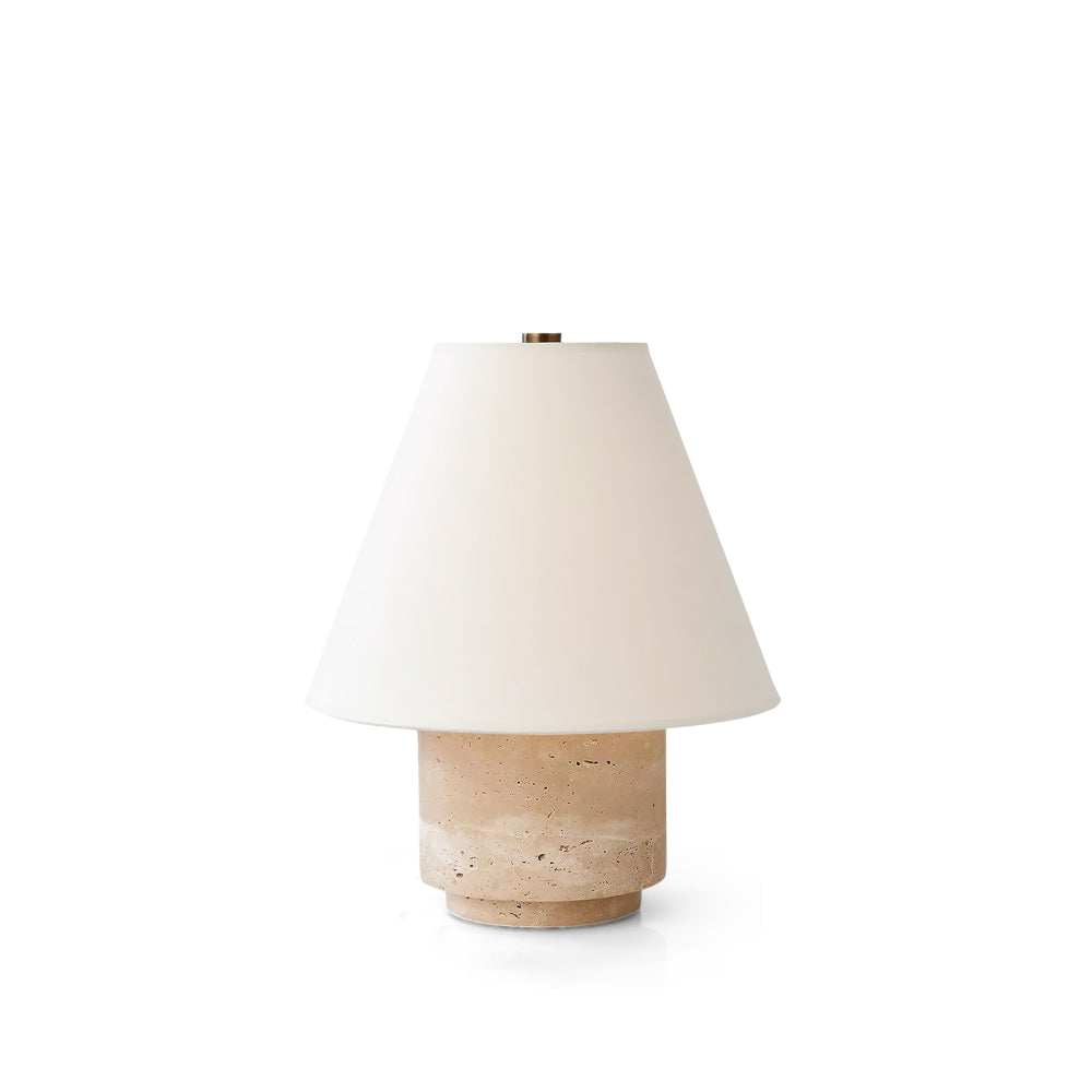 Lámpara de mesa de travertino Saxela – vista principal