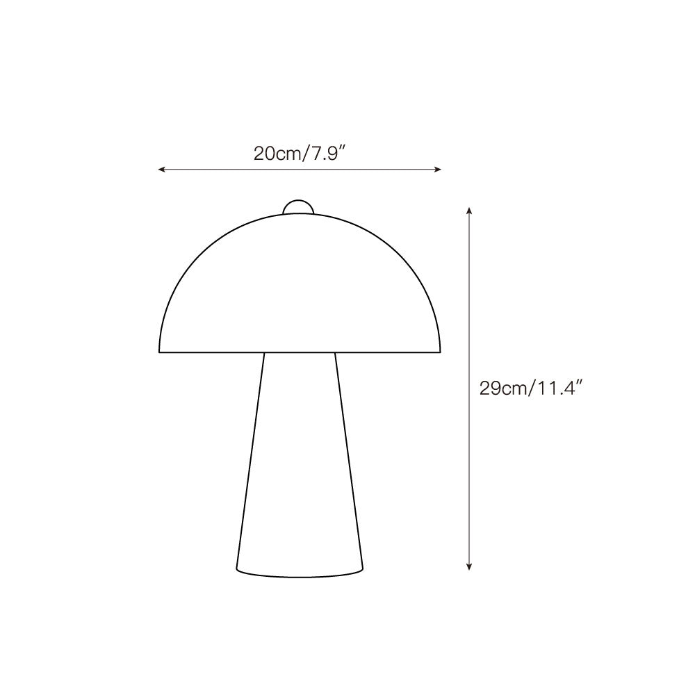 Lámpara de mesa de mármol Selune – plano de medidas 20 x 29 cm