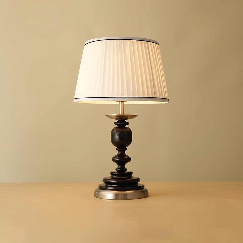 Lámpara de mesa clásica Sentero – en negro y cromo, 57 cm