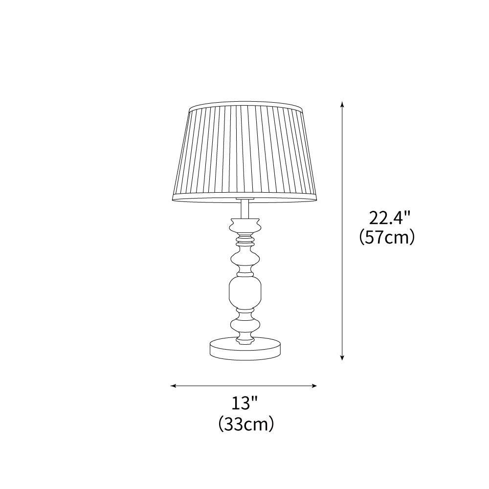 Lámpara de mesa clásica Sentero – plano con medidas de 33 × 57 cm