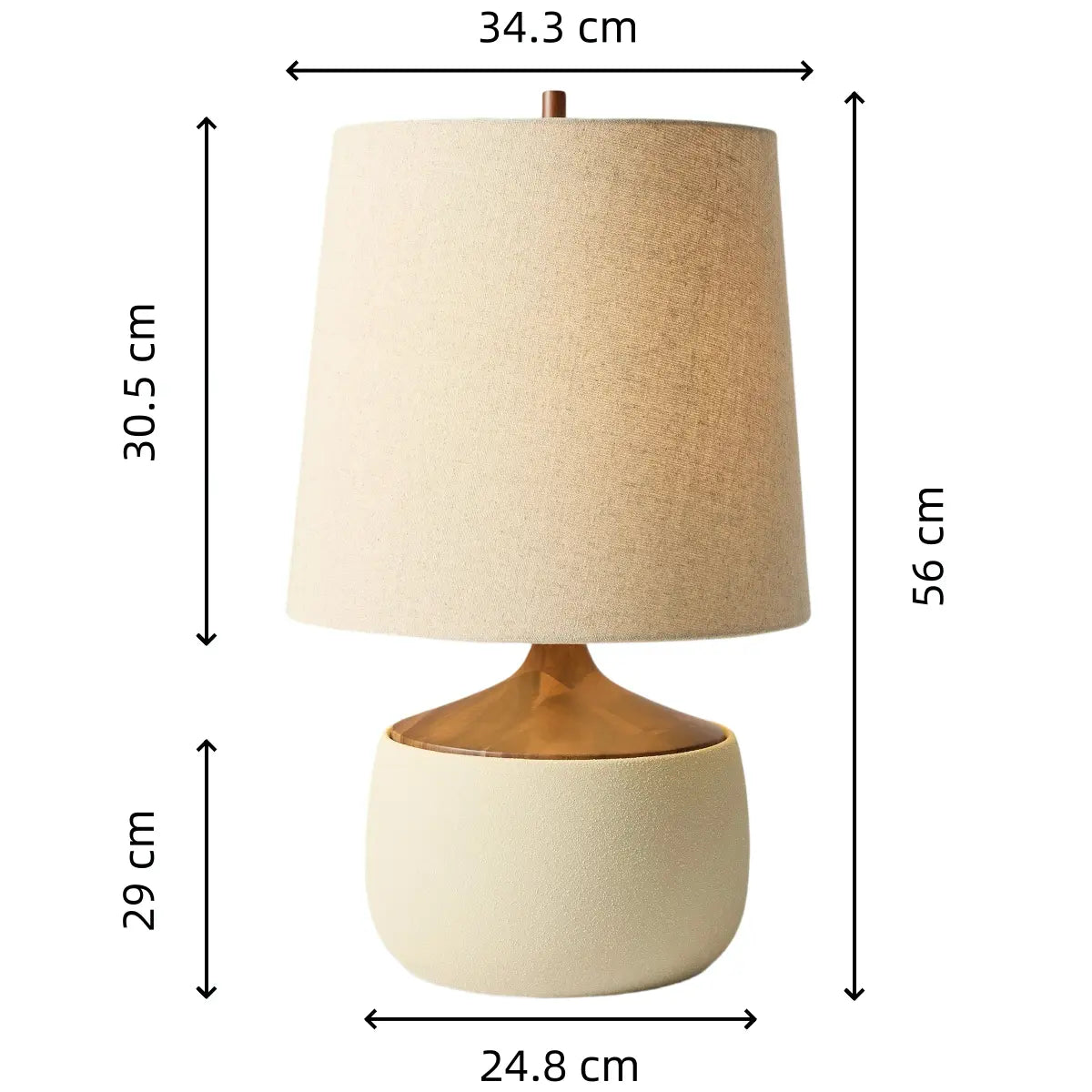 Lámpara de mesa de cerámica y lino Senuva sobre una mesa auxiliar junto al sofá – imagen 20