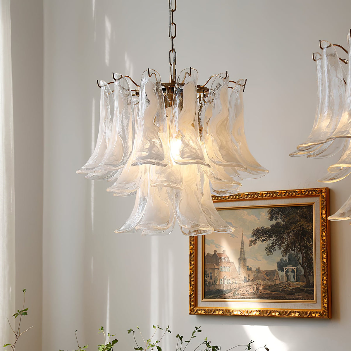 Lámpara de araña de pétalos de cristal Sépala en un comedor elegante – imagen 11
