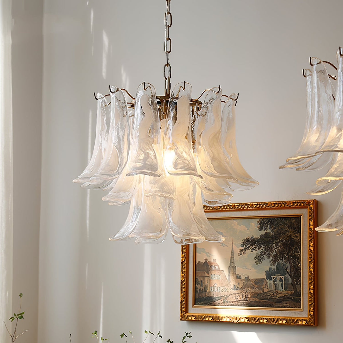 Lámpara de araña de pétalos de cristal Sépala en un comedor elegante – imagen 14