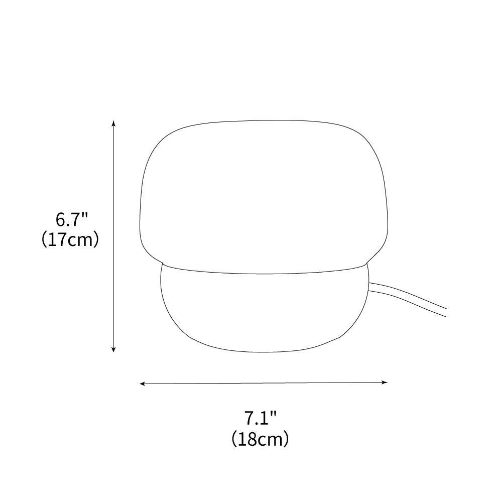 Lámpara de mesa de travertino Setina – plano de medidas 18 × 17 cm