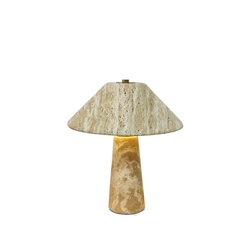 Setora - Lámpara de Mesa Seta de Travertino Natural Estilo Wabi Sabi