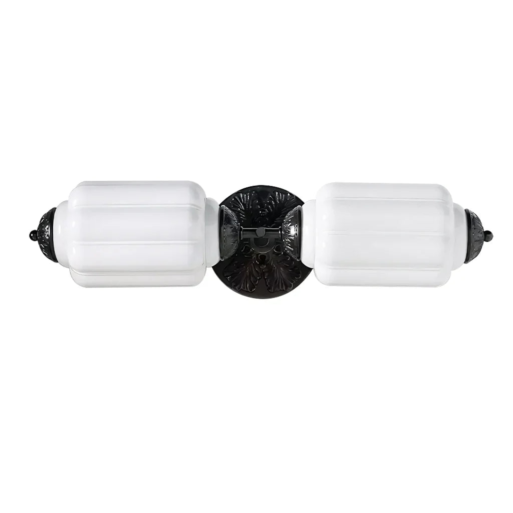 Aplique de pared art déco Odeta – cristal opal blanco y negro