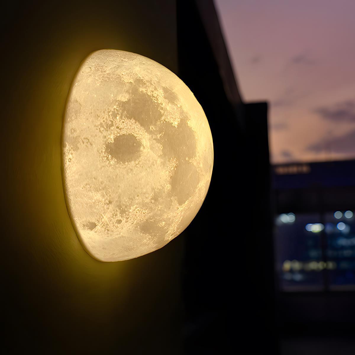 Aplique de pared exterior Lunoro – vista lateral de la media luna