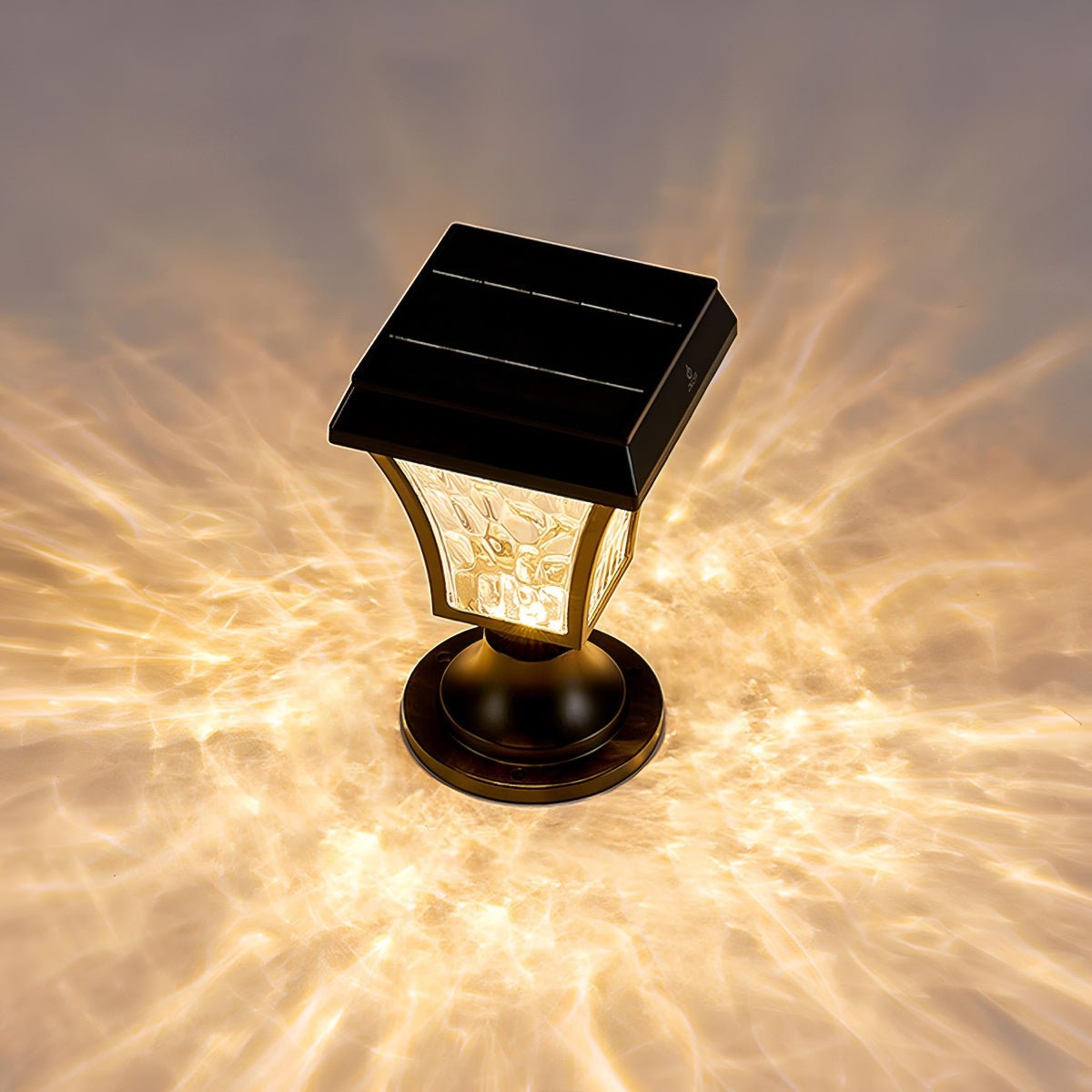 Farol solar para pilar Jaonda – reflejos de luz con efecto agua