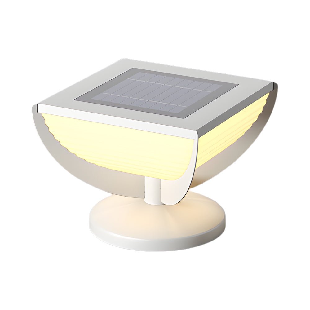 Farol de pilar LED Jacuna – blanco versión solar con panel