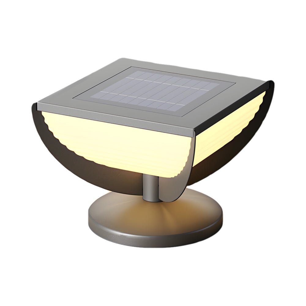 Farol de pilar LED Jacuna – negro versión solar con panel