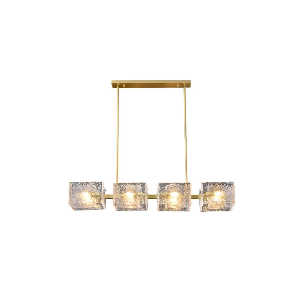 Lámpara colgante lineal Escarcha – versión de 8 luces