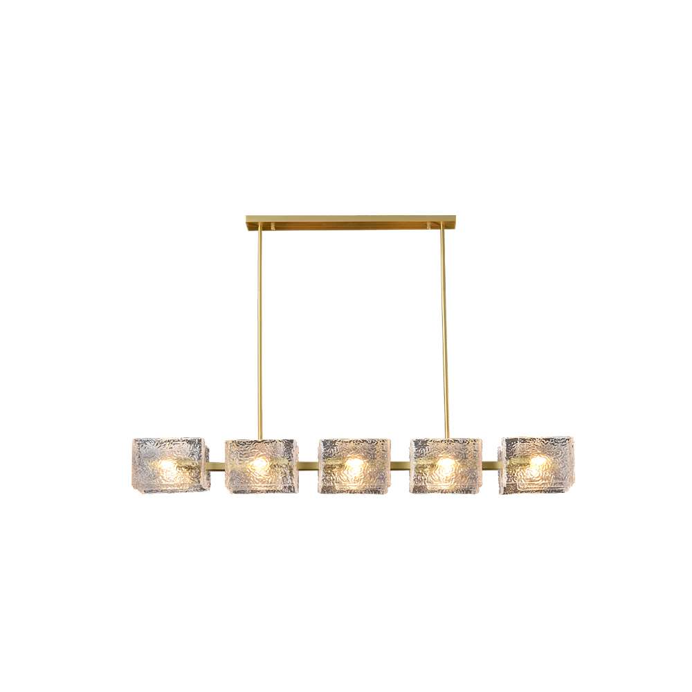 Lámpara colgante lineal Escarcha – versión de 10 luces