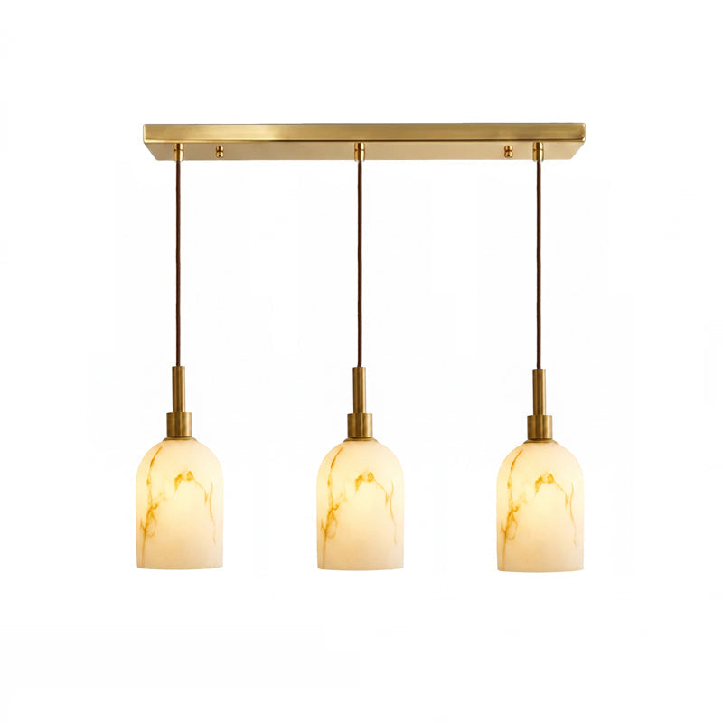 Lámpara colgante de mármol Tallea – Ø 10 × 23 cm 3 luces en barra