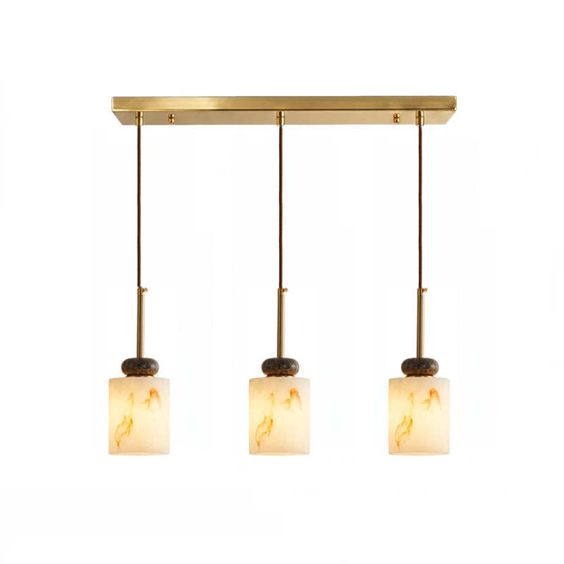 Lámpara colgante de mármol Tallea – Ø 10 × 27 cm 3 luces en barra