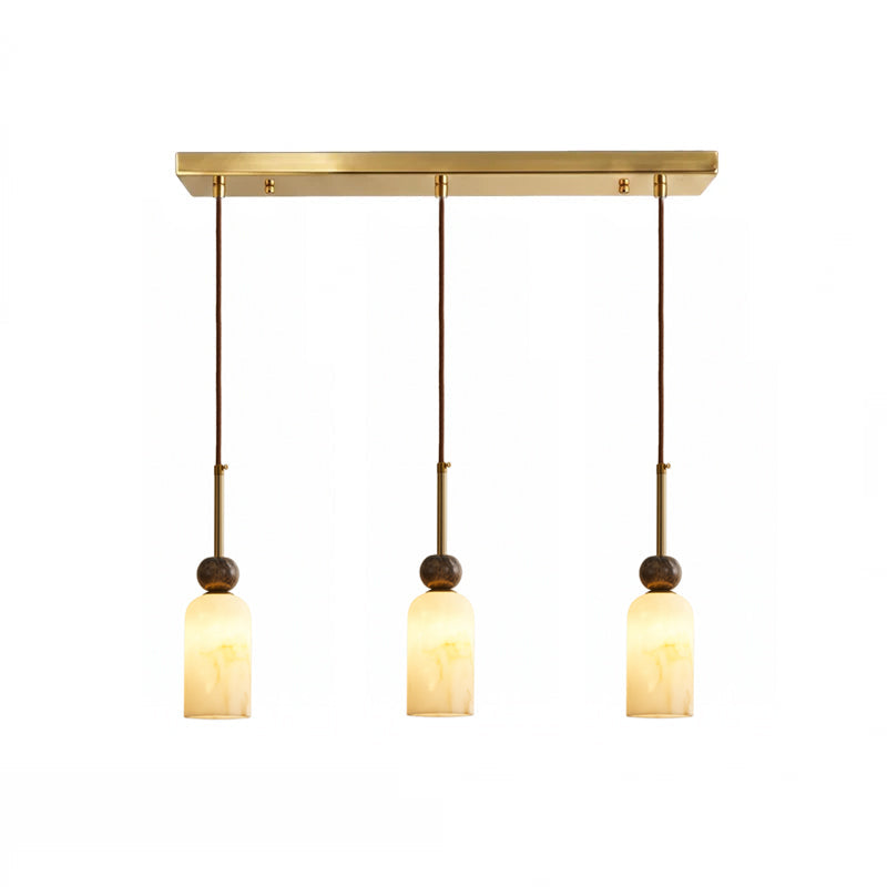 Lámpara colgante de mármol Tallea – Ø 8 × 20 cm 3 luces en barra