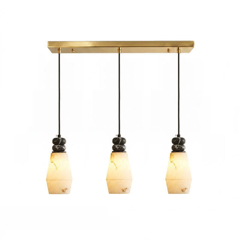 Lámpara colgante de mármol Tallea – Ø 10 × 22 cm 3 luces en barra