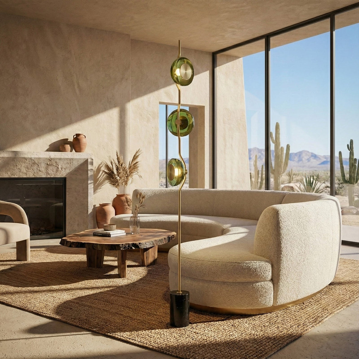 Lámpara de pie LED Tallina en un salón de estilo cálido – imagen 8